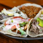 Assorted tacos at a Tulum restaurant.