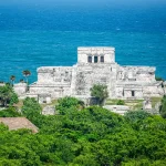El Castillo temple in Tulum overlooking the Caribbean Sea.