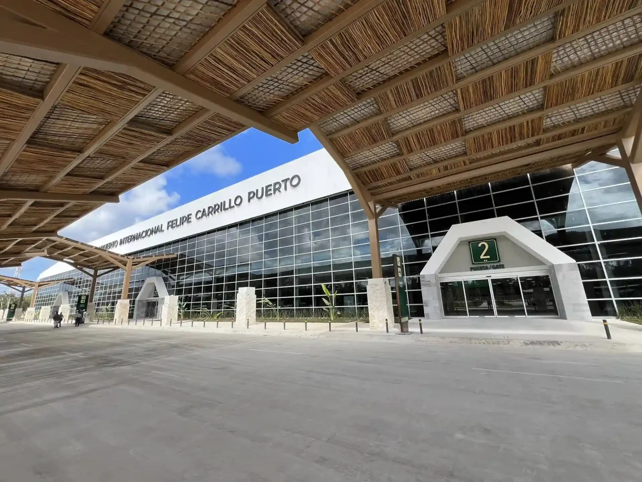 Exterior view of Gate 2 at Tulum International Airport (Felipe Carrillo Puerto).