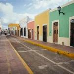Colorful colonial street in Valladolid, Yucatán, Mexico.