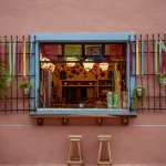 Colorful museum facade in Valladolid, Mexico.