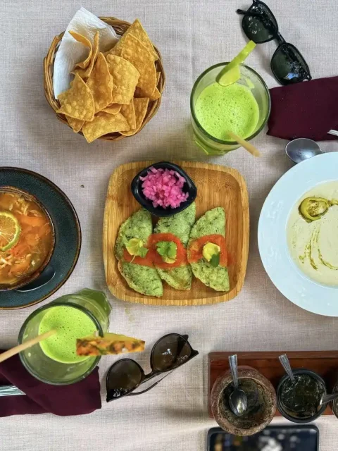 Traditional Yucatecan dishes served in Valladolid restaurant.
