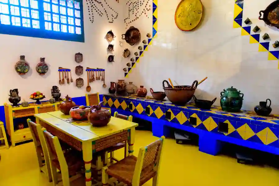 Traditional kitchen inside the Frida Kahlo Museum.