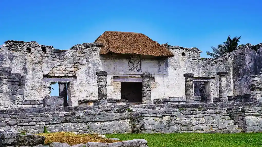 Casa del Halach Uinic, a restored Mayan structure in Tulum.
